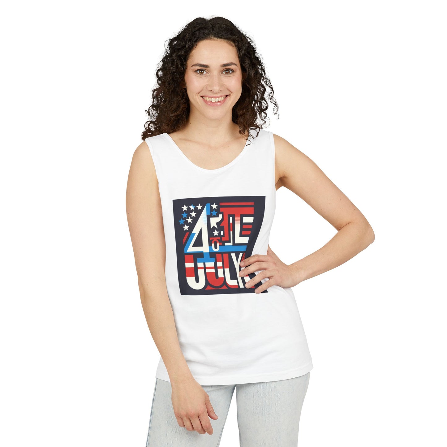 Patriotic Fourth of July Tank Top, American Flag Tee, Summer Celebration Apparel, Unisex Graphic Shirt, USA Independence Day Outfit