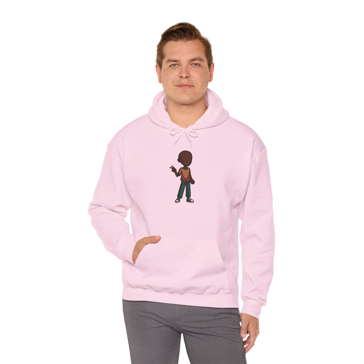 Make Haiti The Pearl of the Antilles Again Hoodie — Cartoon Figure Back Print