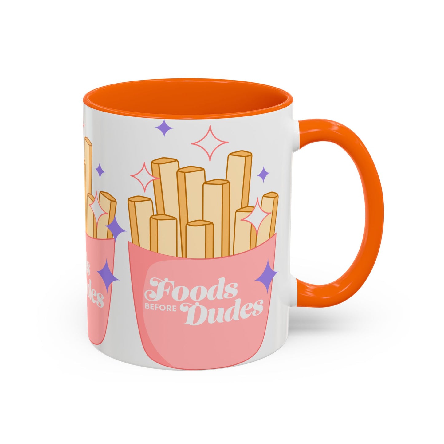 Fun 'Foods Before Dudes' Accent Coffee Mug - Perfect Gift for Food Lovers