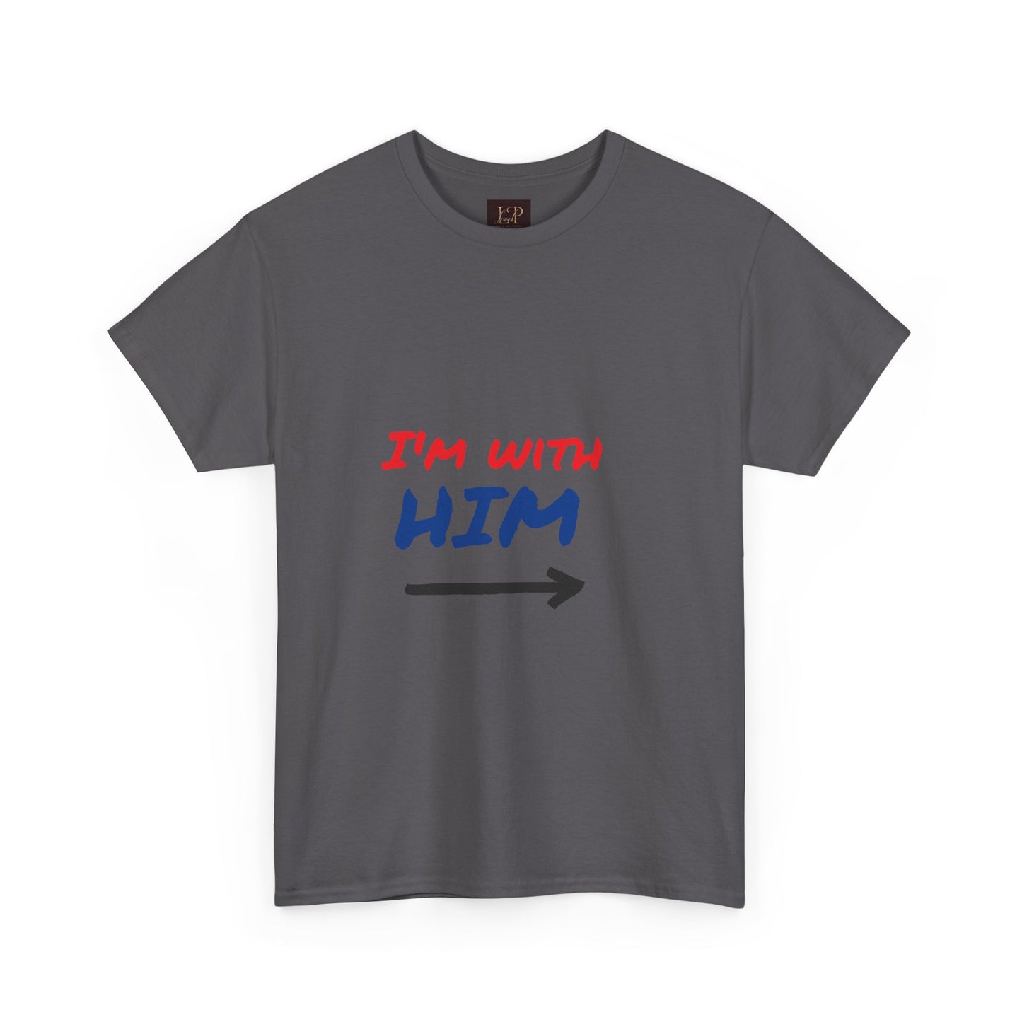 I'm With Him Unisex Heavy Cotton Tee - Casual Statement Tee for Any Occasion