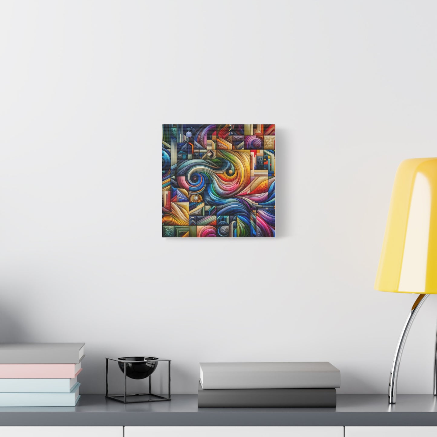 Vibrant Abstract Swirl Matte Canvas Art - Colorful Home Decor