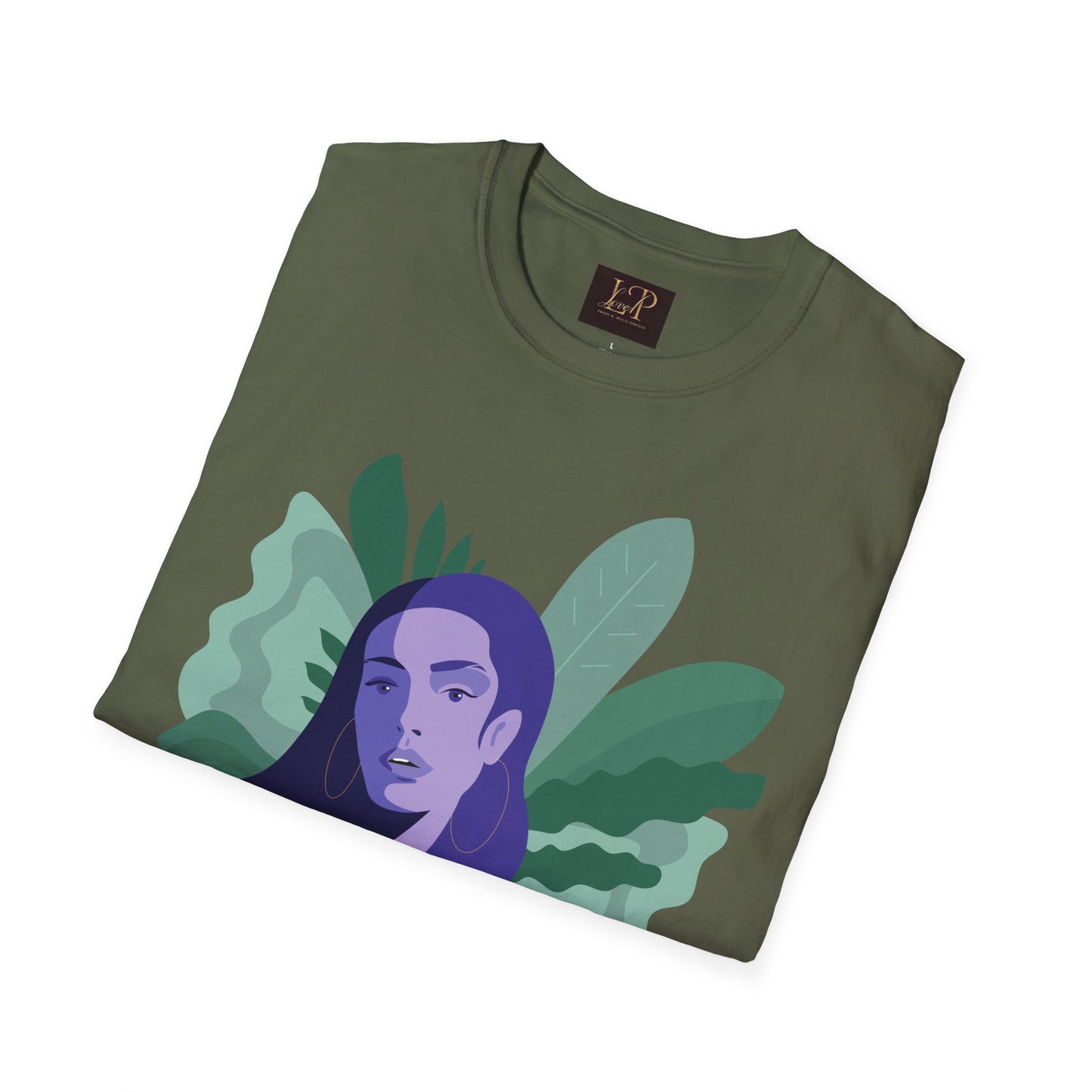 Chic Botanical Portrait T-Shirt for Nature Lovers