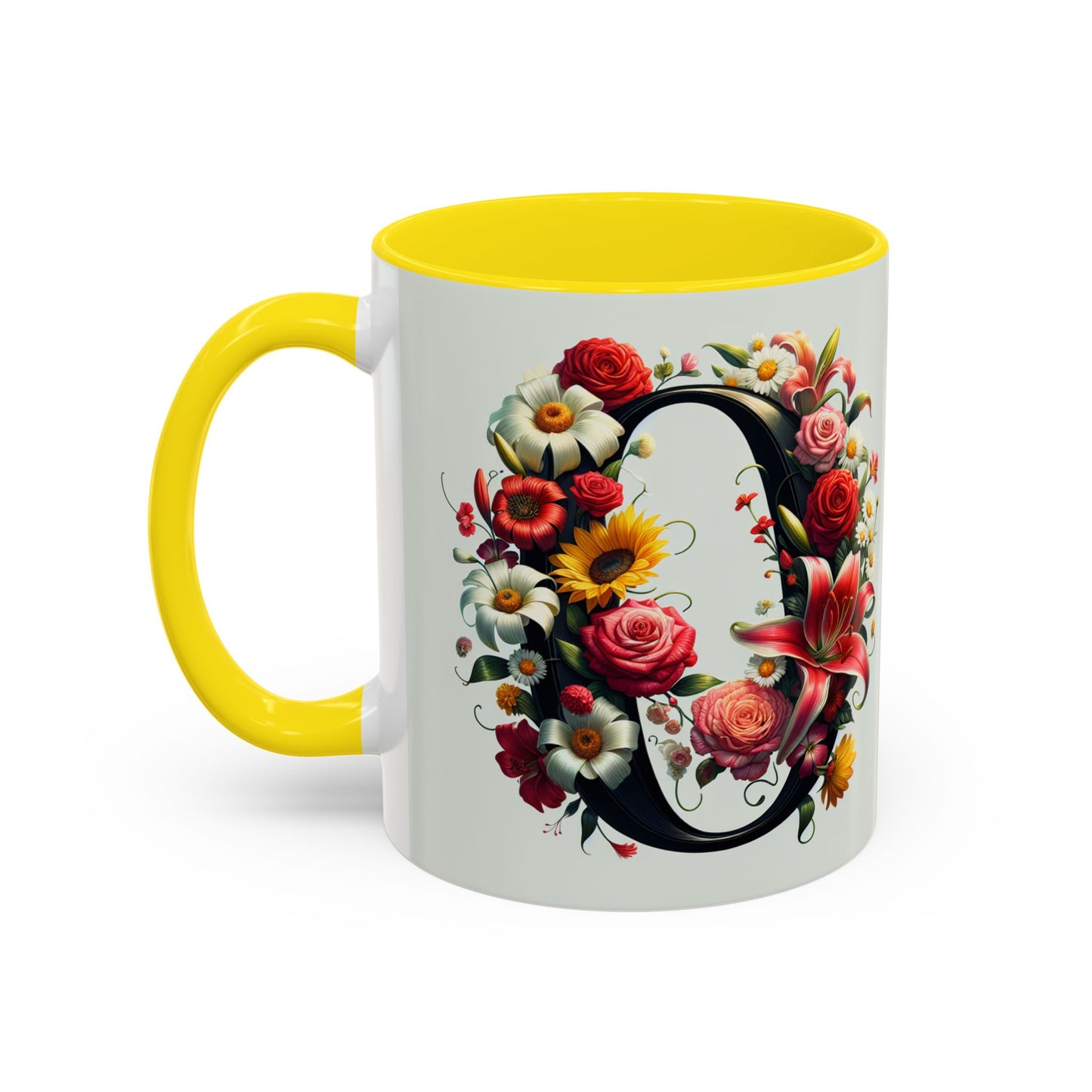 Floral Accent Coffee Mug - Elegant & Vibrant Design for Flower Lovers