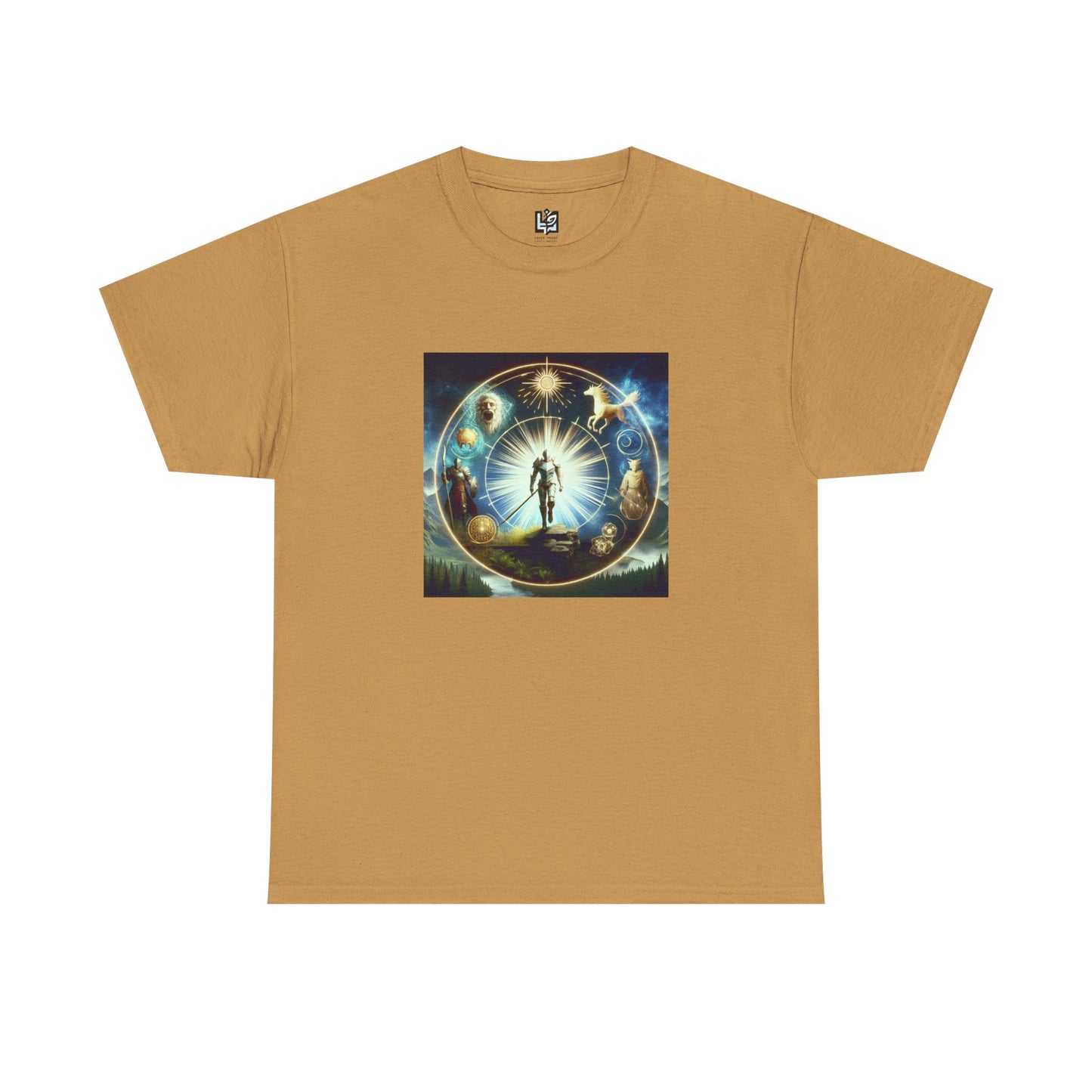 Cosmic Connection Unisex Heavy Cotton Tee - Celestial Design for Star Lovers