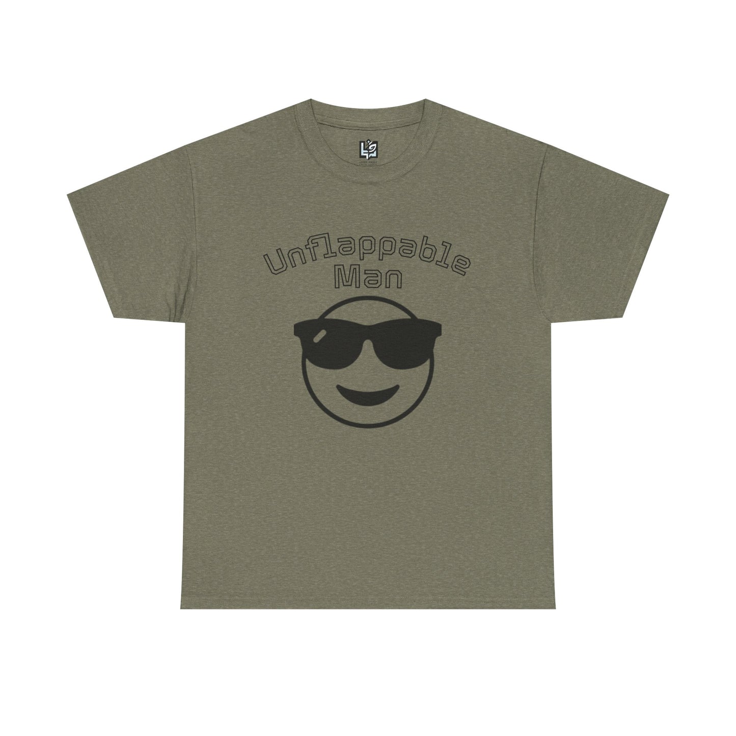 Unflappable Man Unisex Heavy Cotton Tee, Cool Graphic T-Shirt for Men, Perfect Gift for Birthdays, Casual Wear, Outdoor Activities