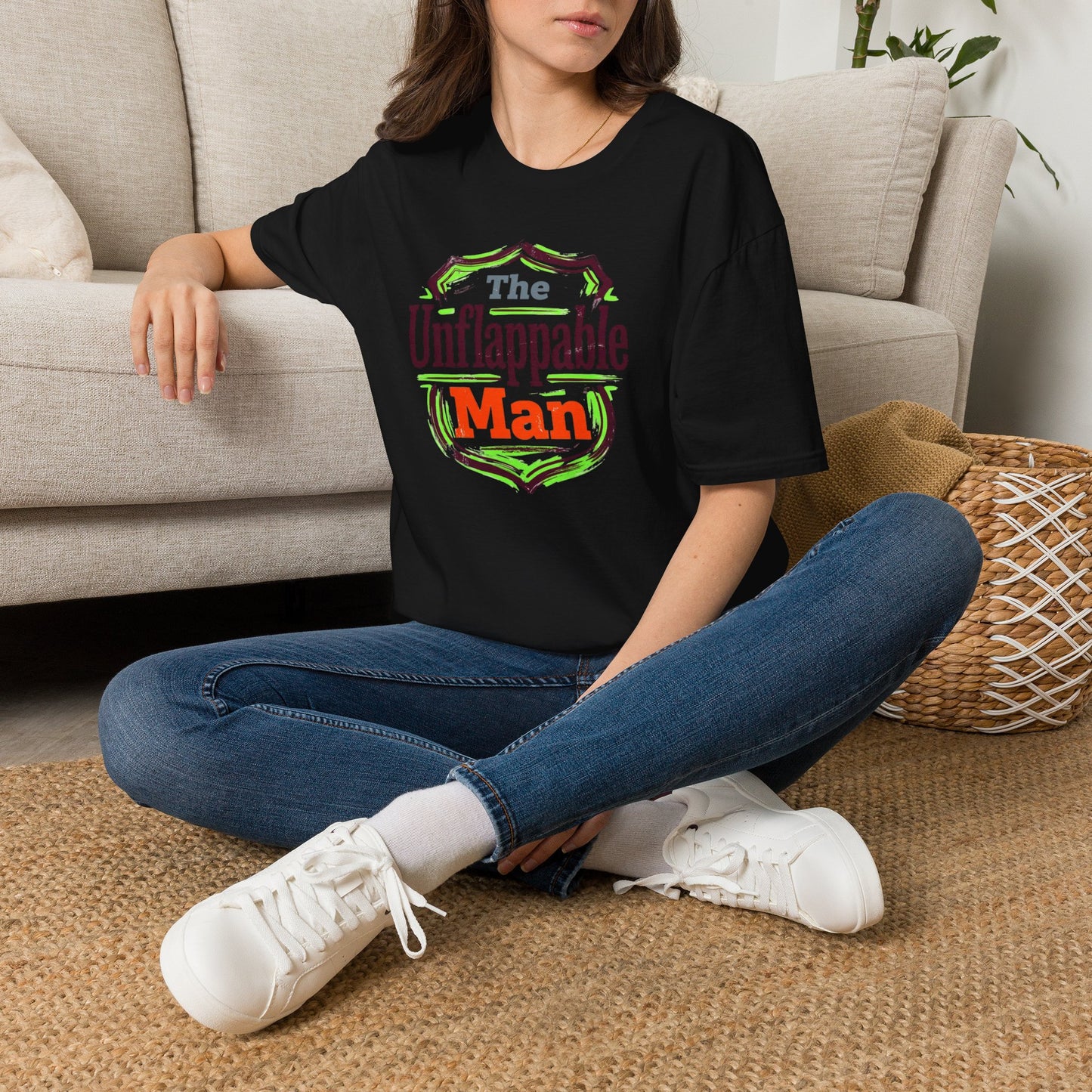 The Unflappable Man T-Shirt — Funny Retro Badge Graphic Tee