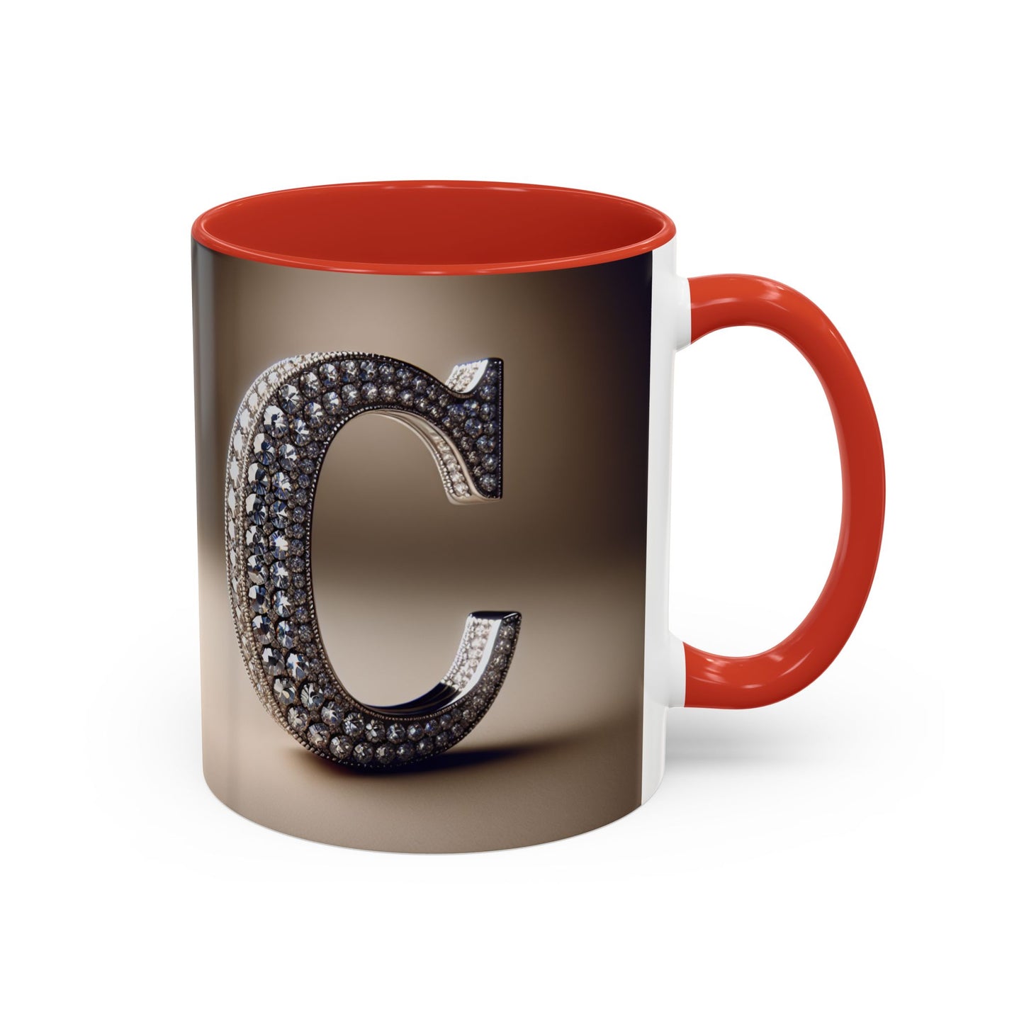 Elegant Initial 'C' Accent Coffee Mug - 11oz & 15oz Ceramics for Personalized Gifts