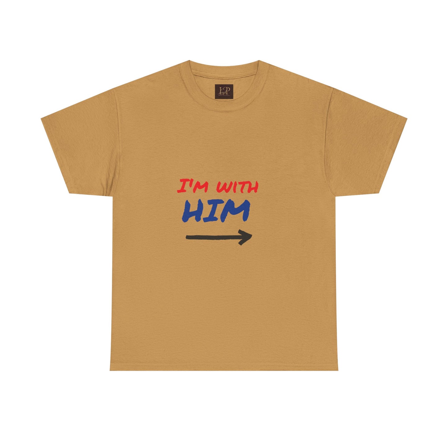 I'm With Him Unisex Heavy Cotton Tee - Casual Statement Tee for Any Occasion