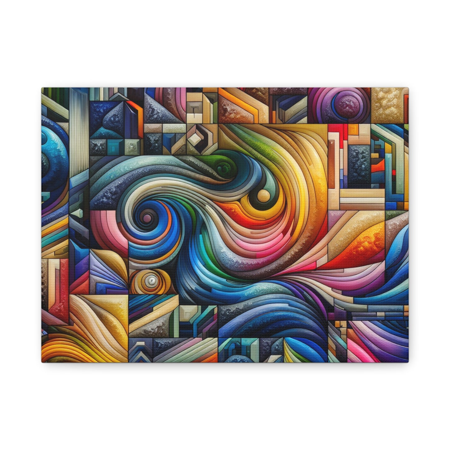 Vibrant Abstract Swirl Matte Canvas Art - Colorful Home Decor