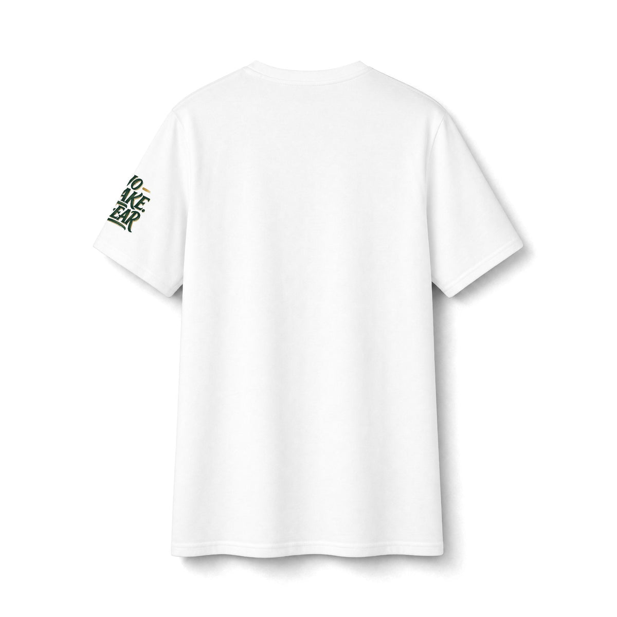 V‑Neck Tee — Small Backturned Character Chest Print with “No Smoke No Ash” Sleeve Text