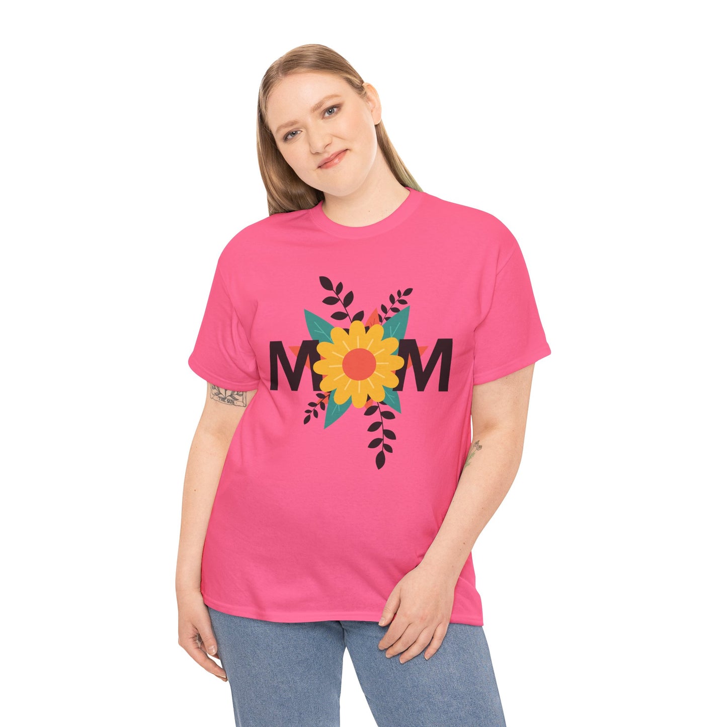 Mom Floral Unisex Heavy Cotton Tee - Perfect Gift for Mother's Day