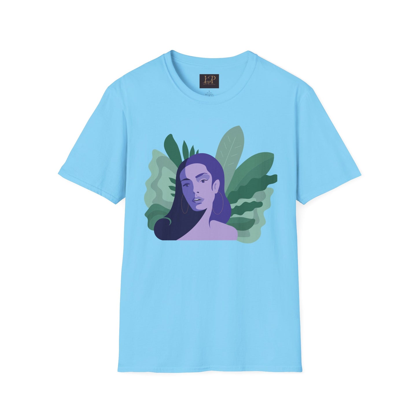 Chic Botanical Portrait T-Shirt for Nature Lovers