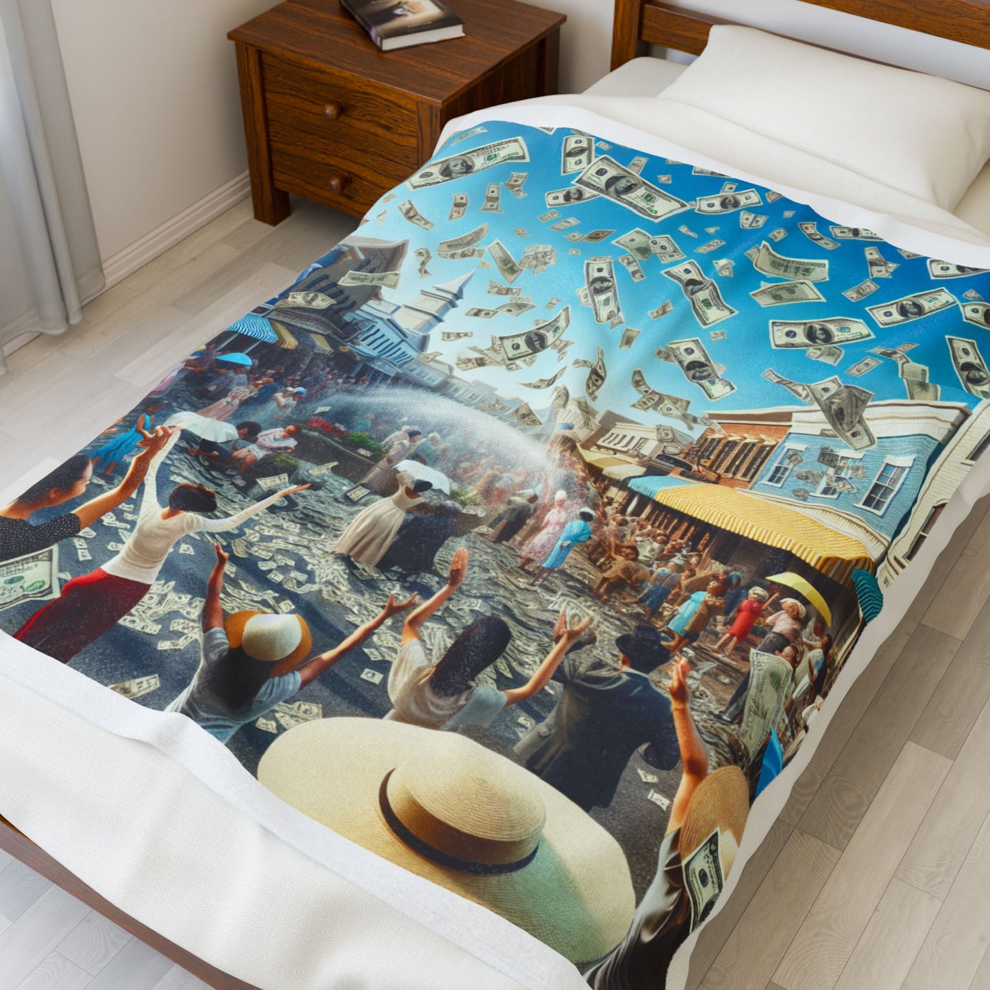 Money Dreams Velveteen Plush Blanket - Cozy Home Decor for Celebrations and Special Moments