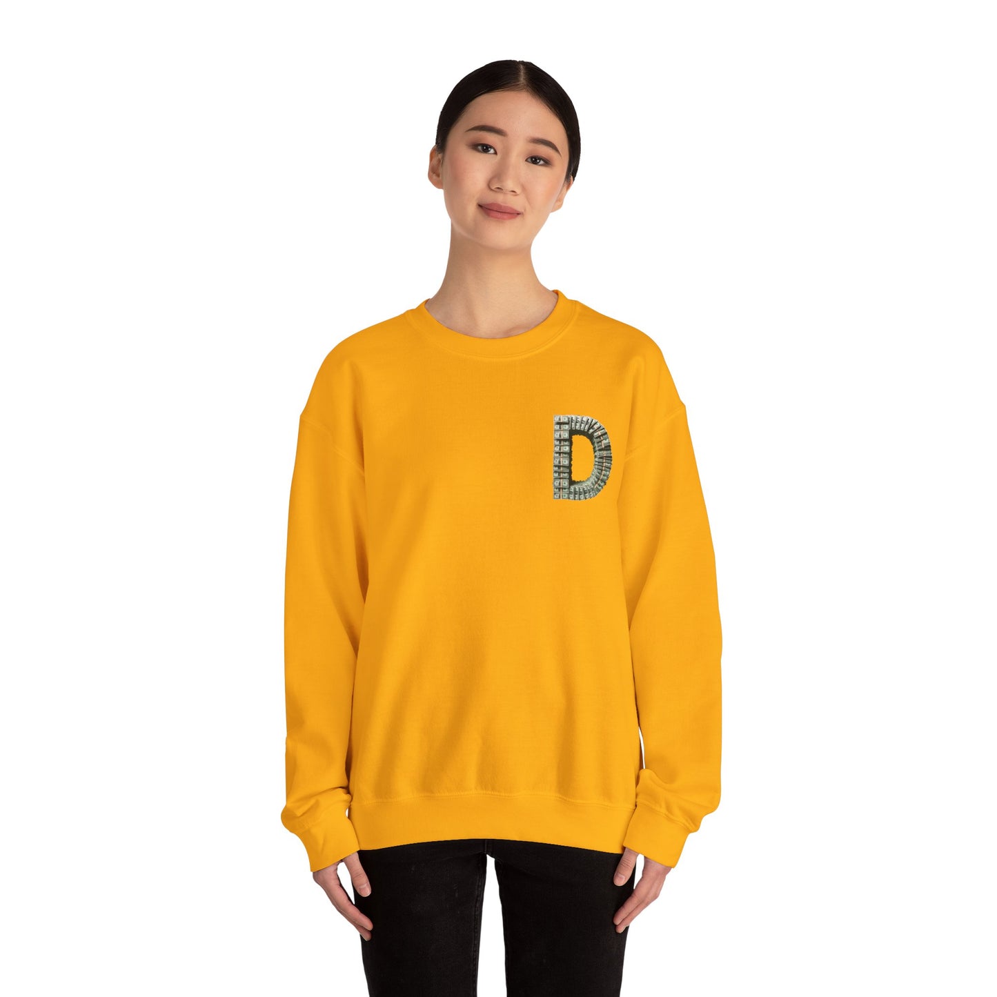 Unisex Crewneck Sweatshirt with 'D' and Dollar Sign Design | Stylish & Cozy Apparel for Casual Days
