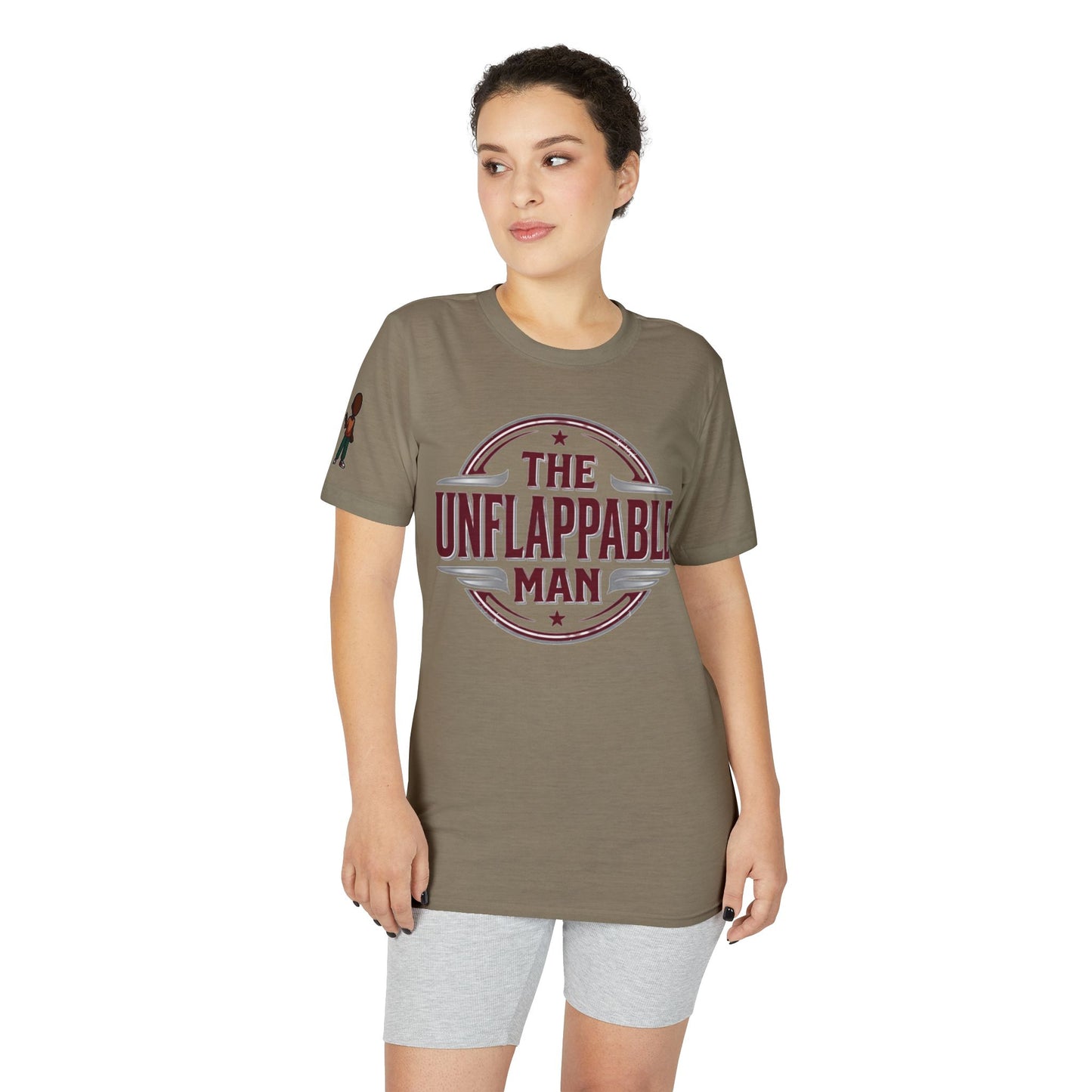 The Unflappable Man T-Shirt – Vintage Badge Graphic Tee for Calm, Confident Guys