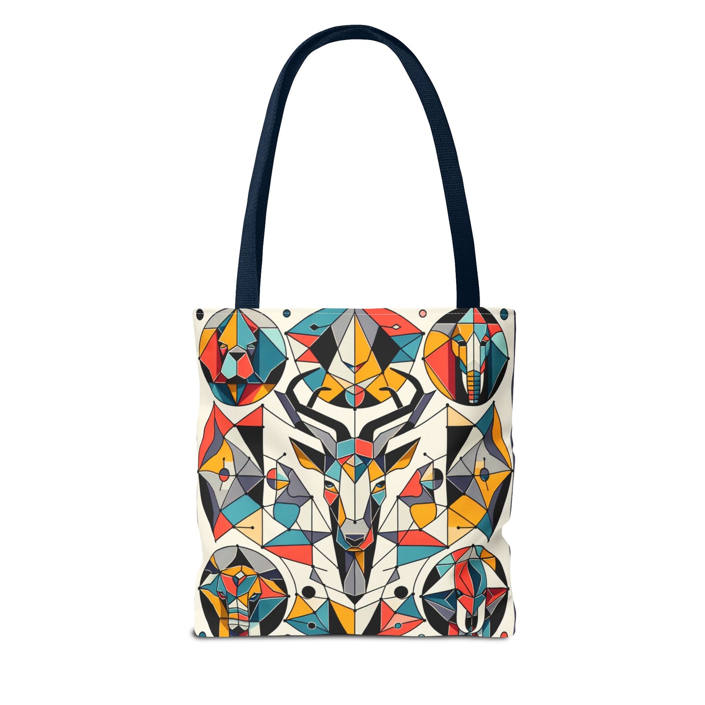 Colorful Geometric Animal Tote Bag - Eco-Friendly & Stylish