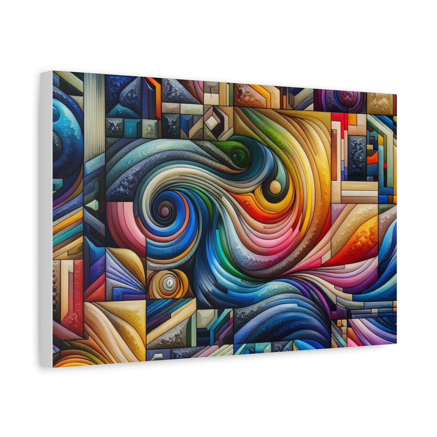 Vibrant Abstract Swirl Matte Canvas Art - Colorful Home Decor