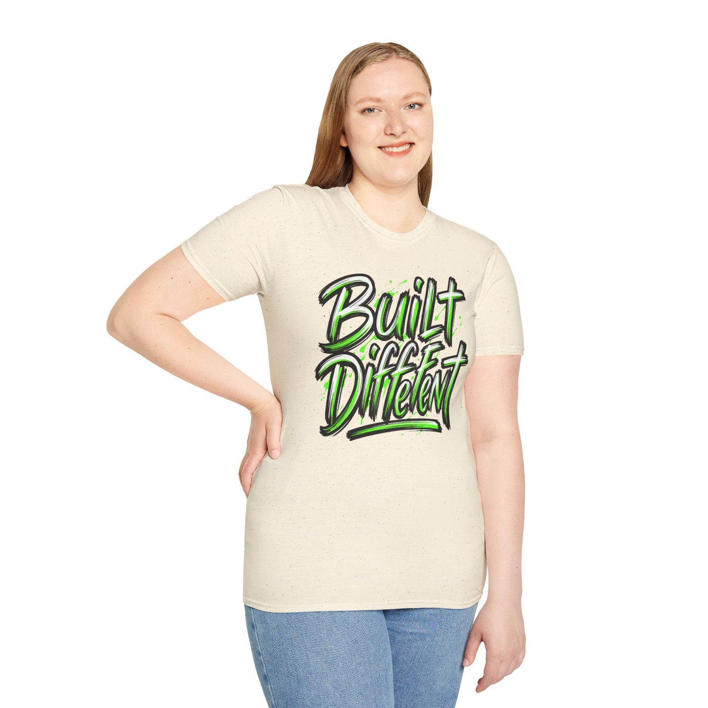 Built Different T-Shirt — Bold Neon Graffiti Tee