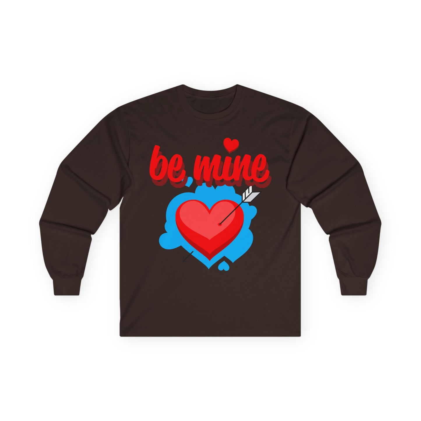 Be Mine Heart Long Sleeve Tee — Valentine’s Day Cupid Arrow Design