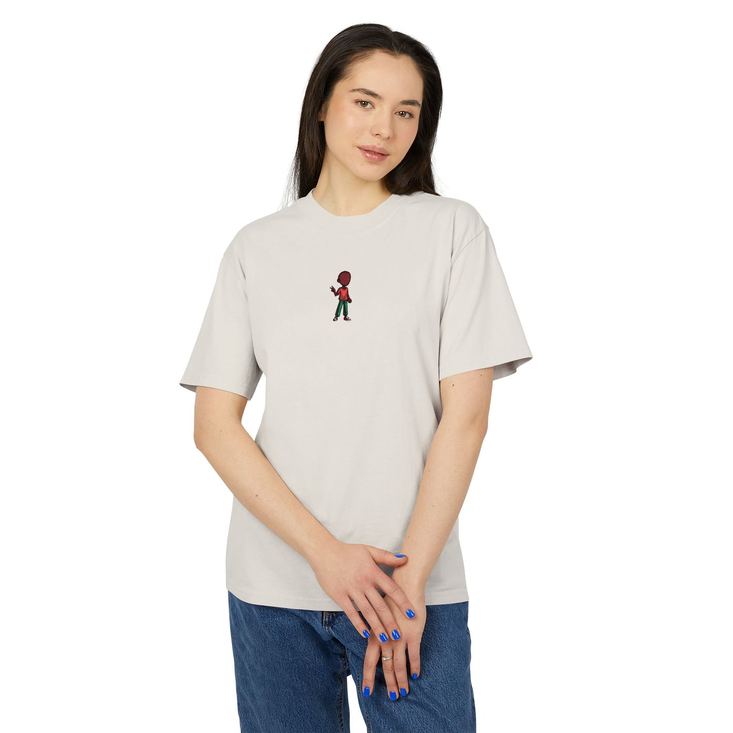 Graphic Tee — Small Red Skateboarder Chest Design