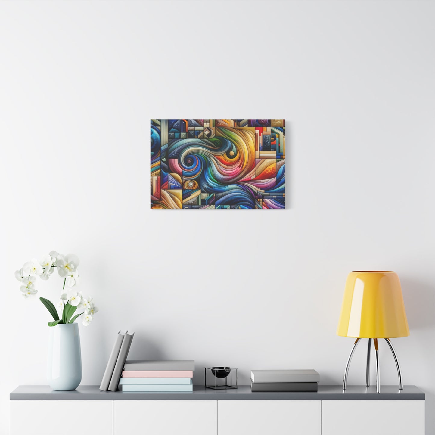Vibrant Abstract Swirl Matte Canvas Art - Colorful Home Decor