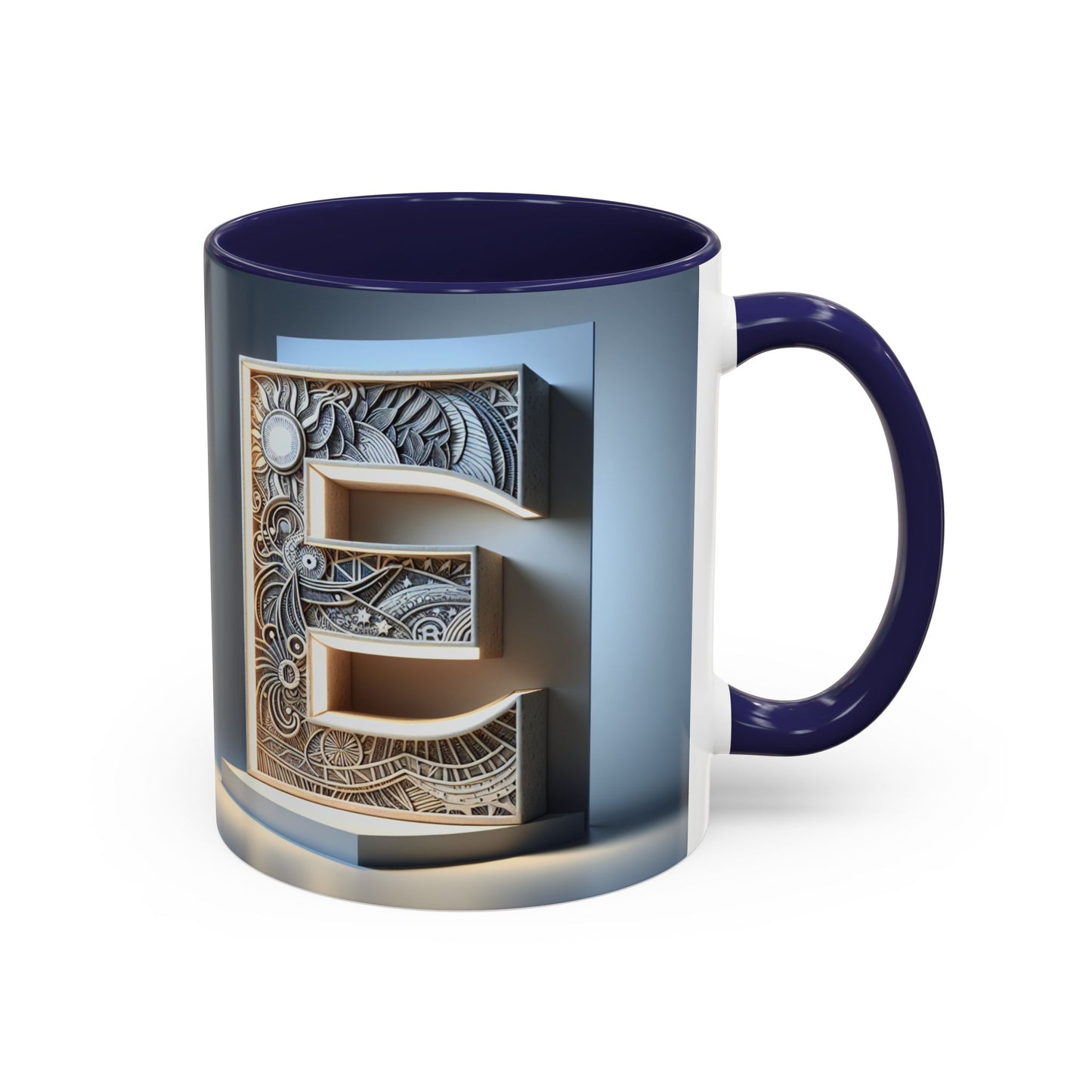 Personalized Elegant Accent Coffee Mug - Unique Monogram Design for Home or Office