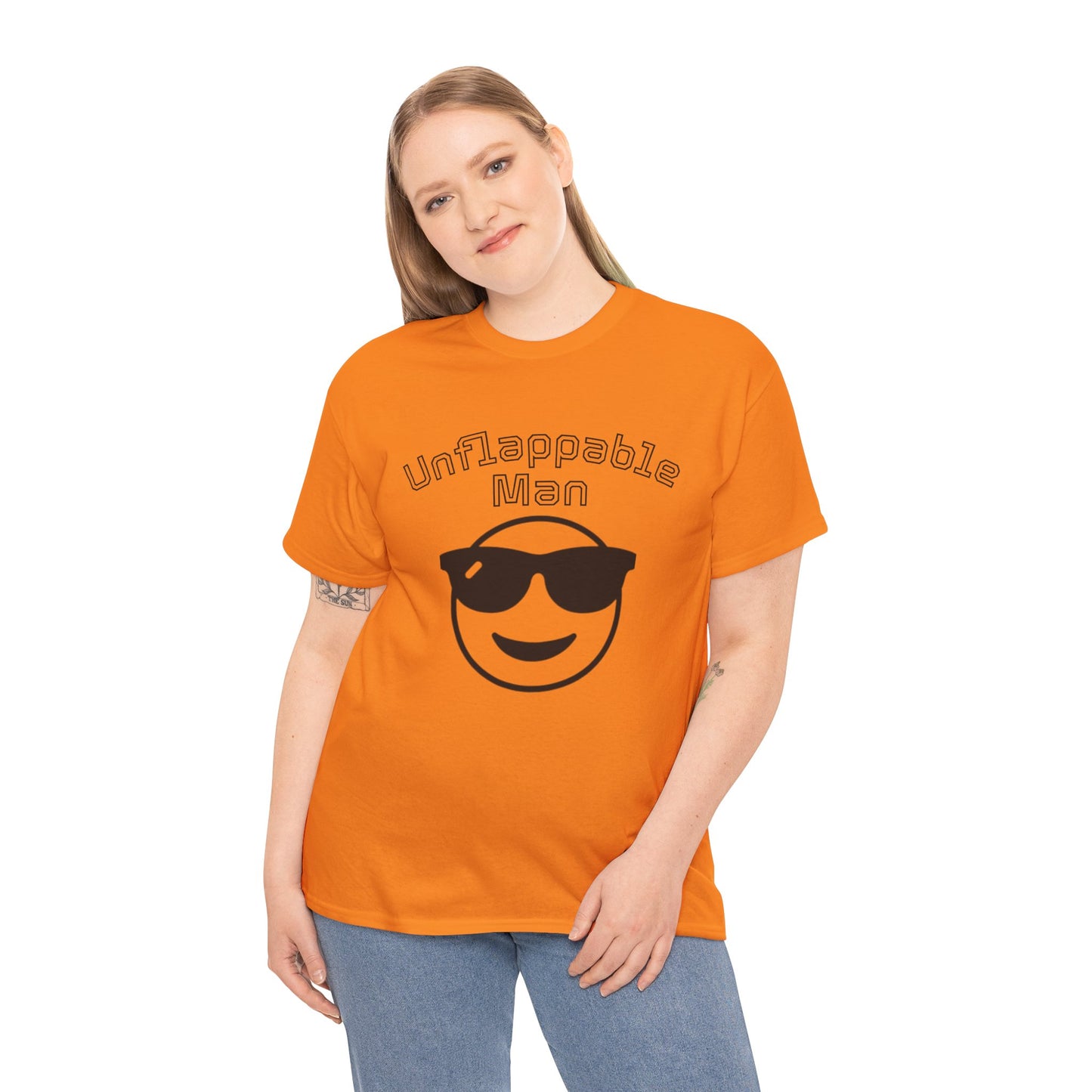 Unflappable Man Unisex Heavy Cotton Tee, Cool Graphic T-Shirt for Men, Perfect Gift for Birthdays, Casual Wear, Outdoor Activities