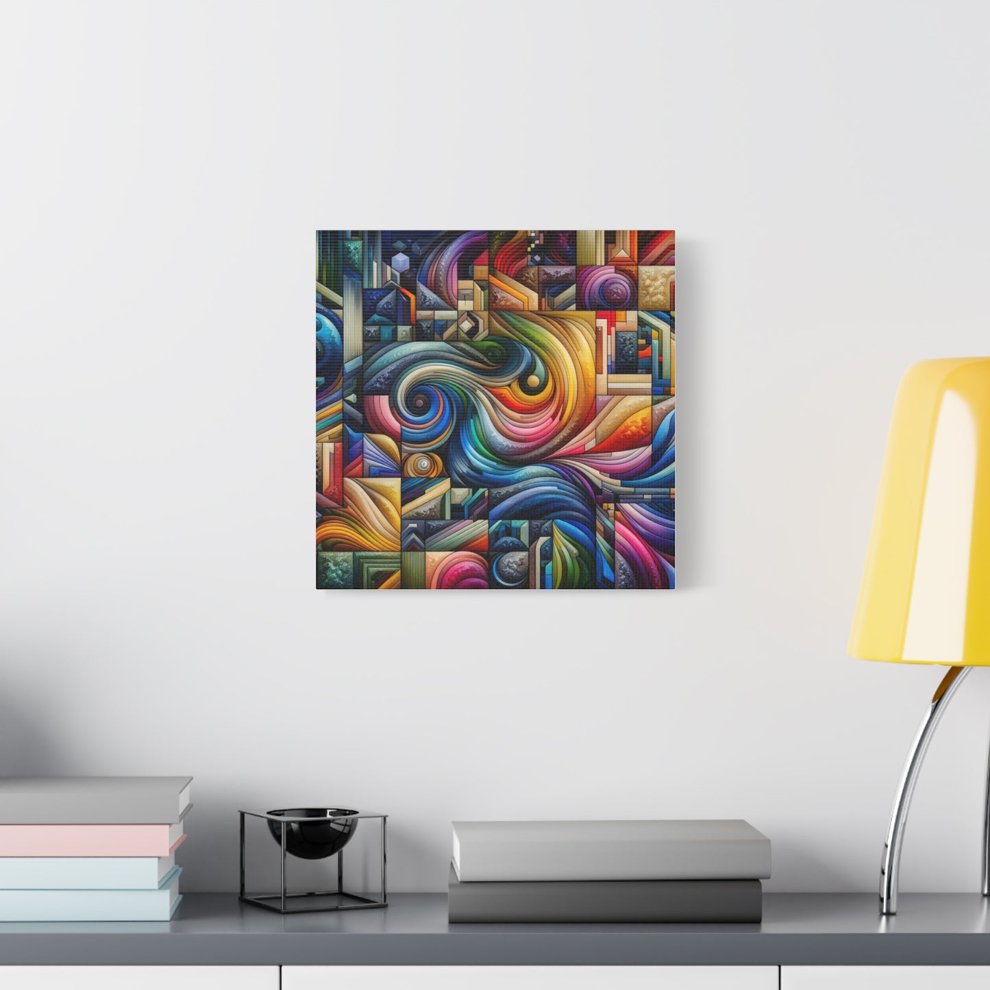 Vibrant Abstract Swirl Matte Canvas Art - Colorful Home Decor