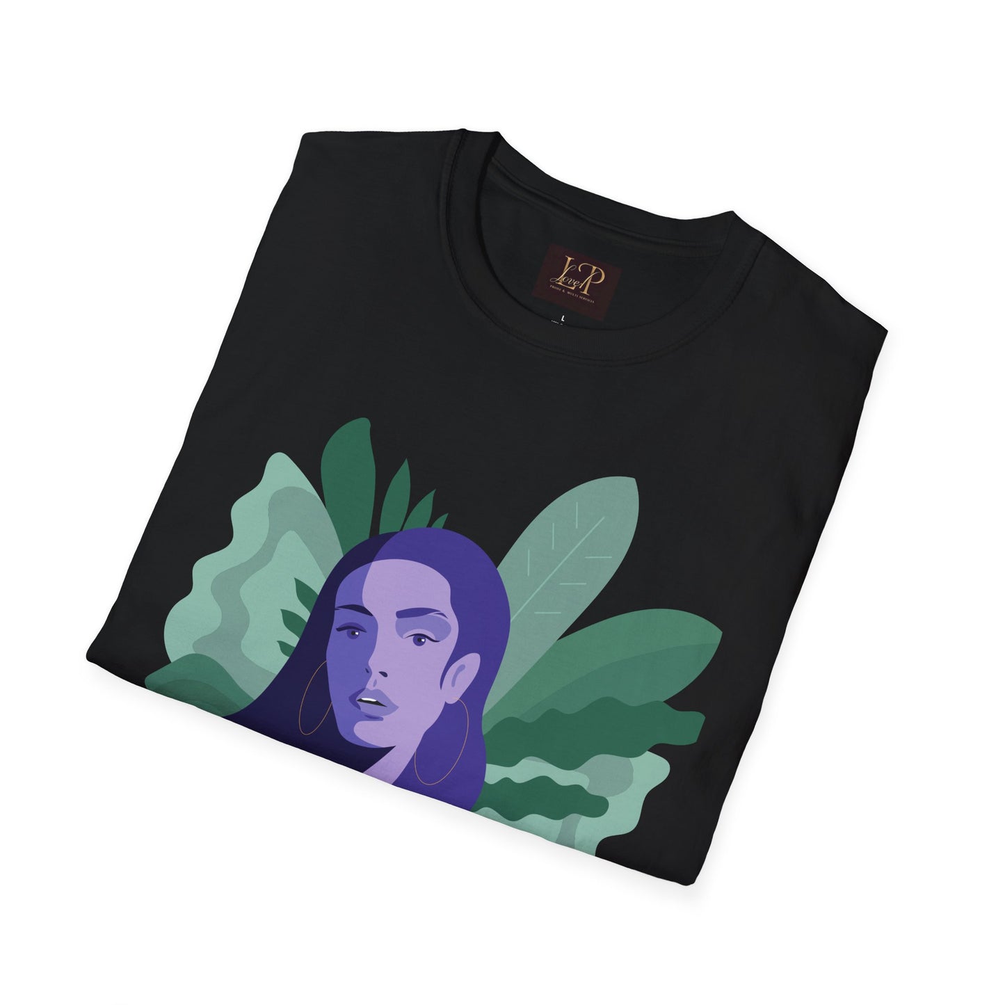 Chic Botanical Portrait T-Shirt for Nature Lovers