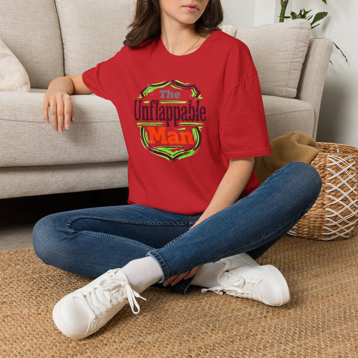 The Unflappable Man T-Shirt — Funny Retro Badge Graphic Tee