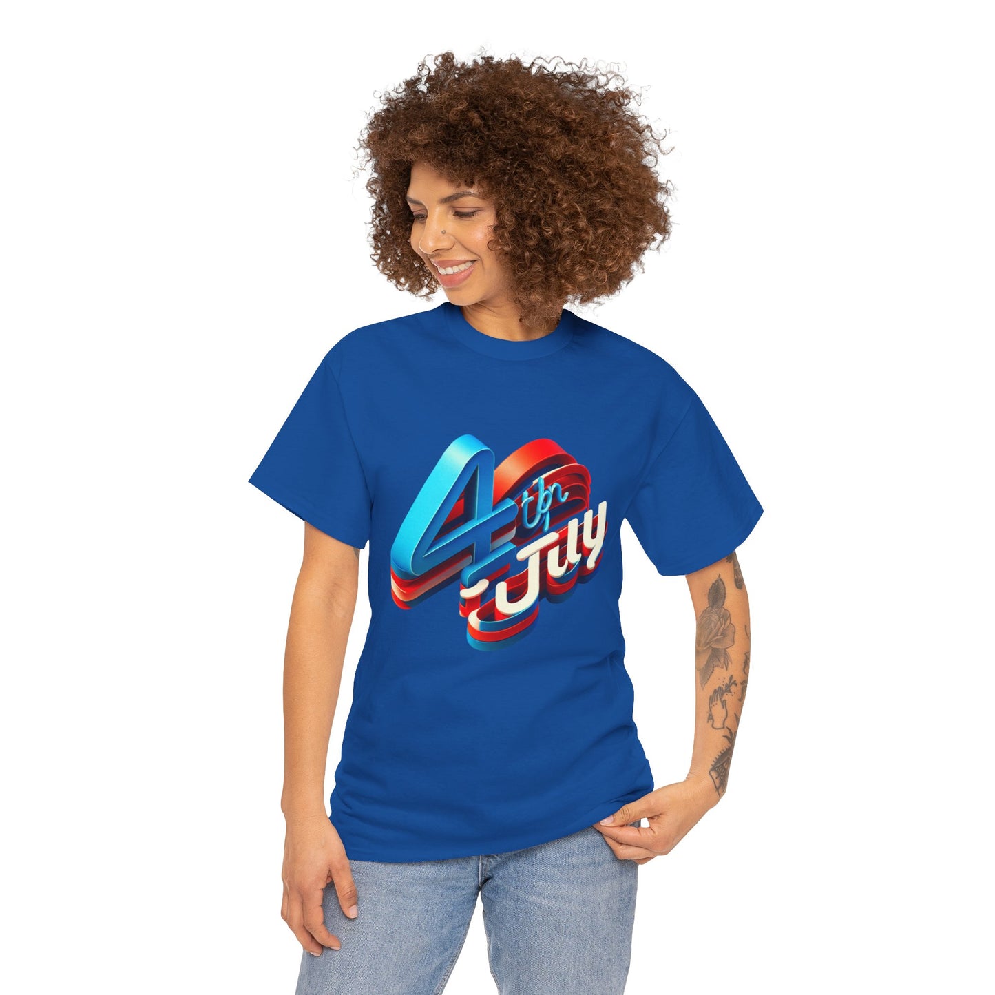 4th of July Unisex Heavy Cotton Tee, Patriotic Shirt, Independence Day Apparel, Summer Event T-Shirt, Casual Graphic Tee