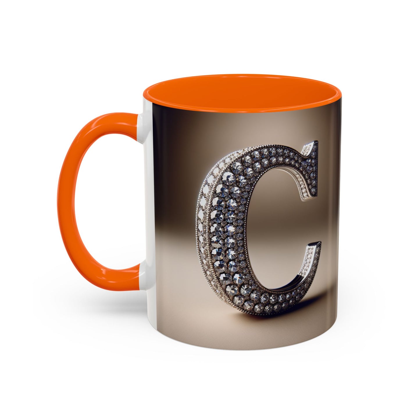 Elegant Initial 'C' Accent Coffee Mug - 11oz & 15oz Ceramics for Personalized Gifts