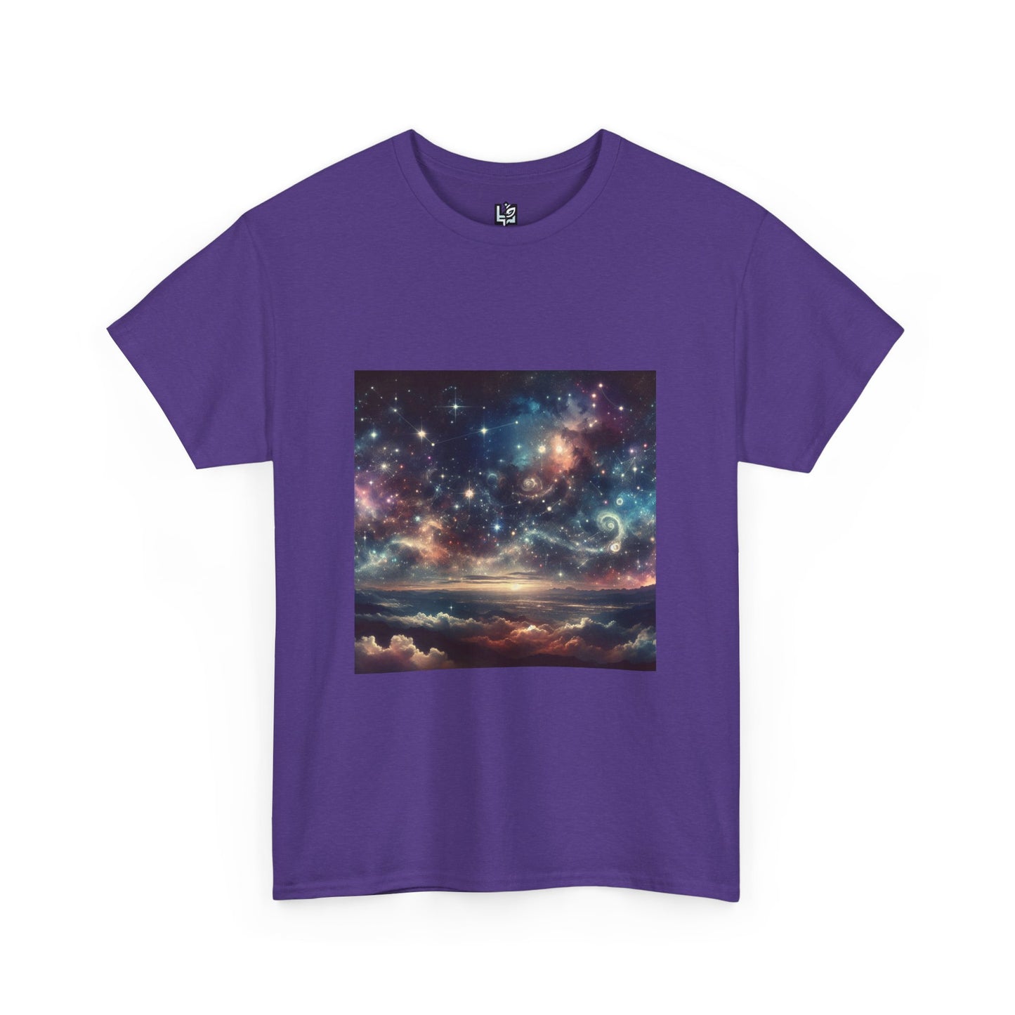 Cosmic Dreams Unisex Heavy Cotton Tee - Celestial Graphic Tee for Stargazers