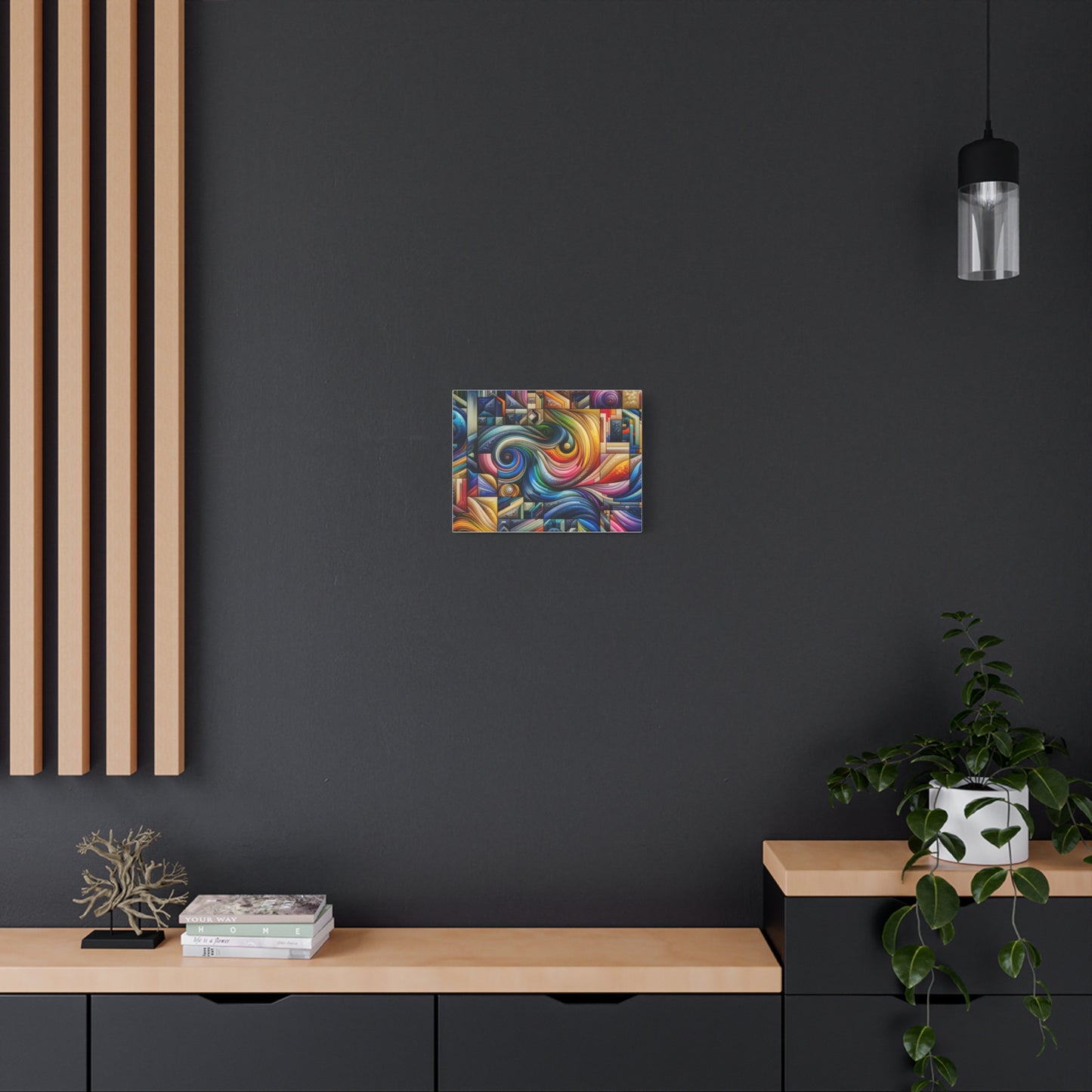 Vibrant Abstract Swirl Matte Canvas Art - Colorful Home Decor