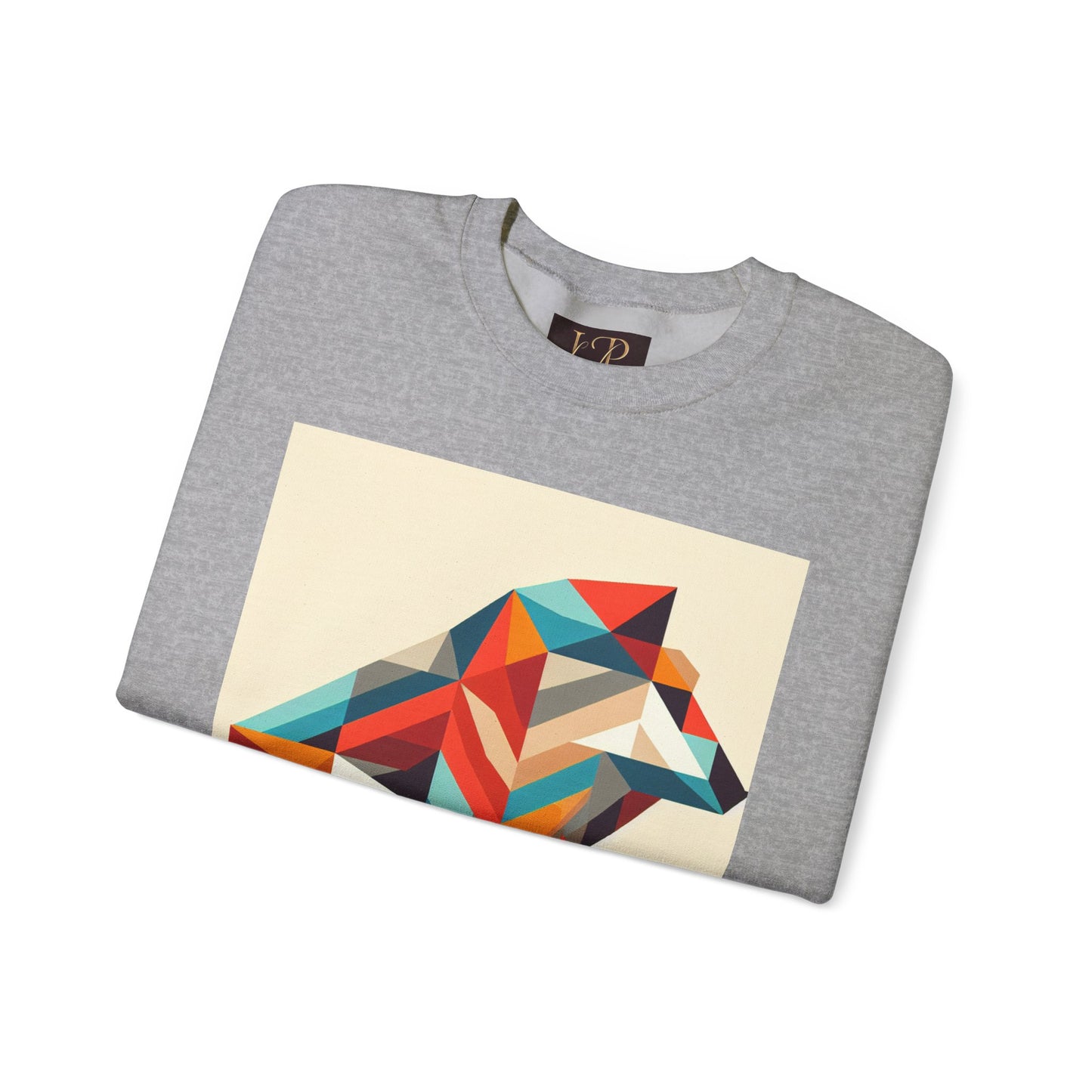 Geometric Wolf Crewneck Sweatshirt - Inspirational Quote Apparel