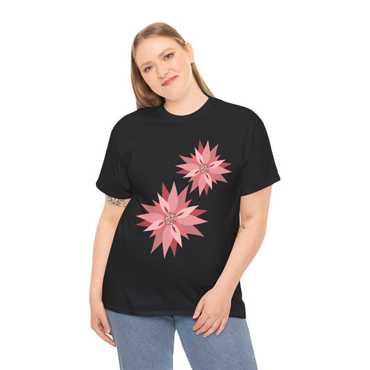 Floral Design Unisex Heavy Cotton Tee - Casual Comfort for Spring Celebrations