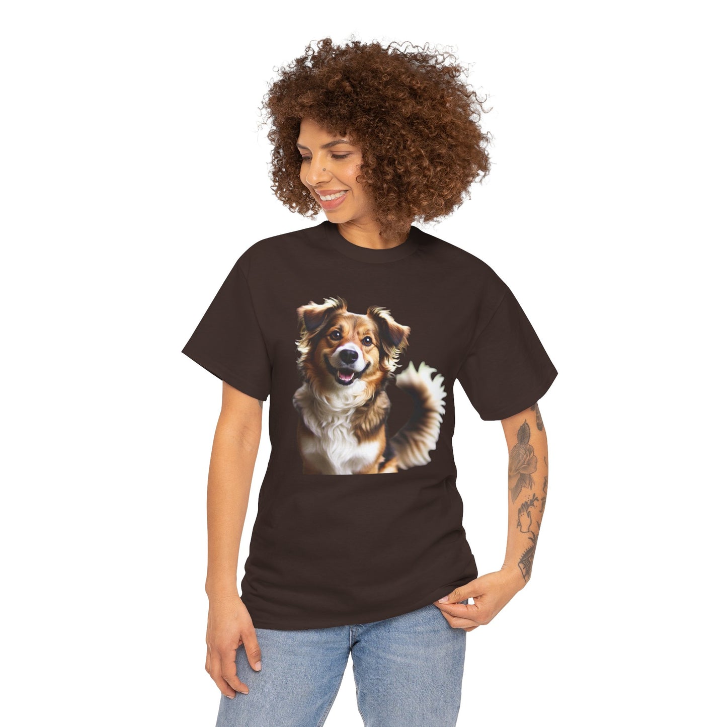 Happy Dog Unisex Heavy Cotton Tee - Perfect Gift for Pet Lovers