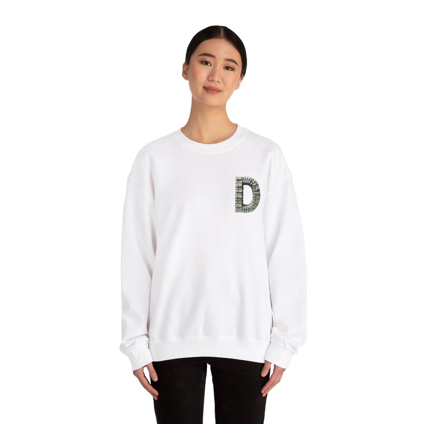 Unisex Crewneck Sweatshirt with 'D' and Dollar Sign Design | Stylish & Cozy Apparel for Casual Days