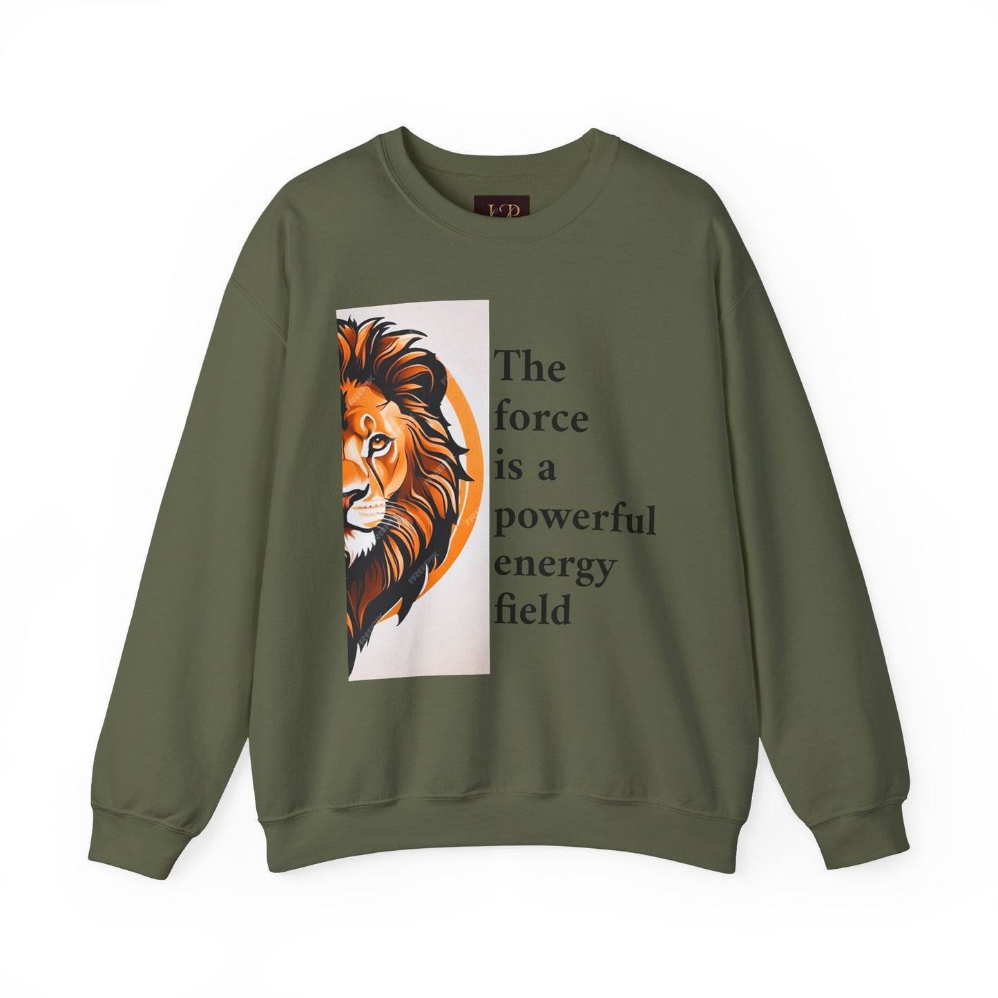 Motivational Lion Crewneck Sweatshirt | The Force Is A Powerful Energy Field