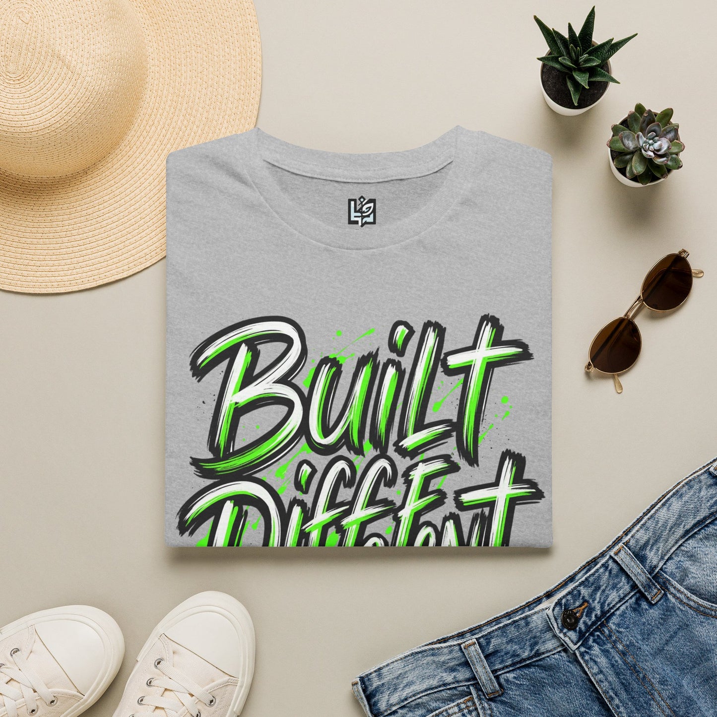 Built Different T-Shirt — Bold Neon Graffiti Tee