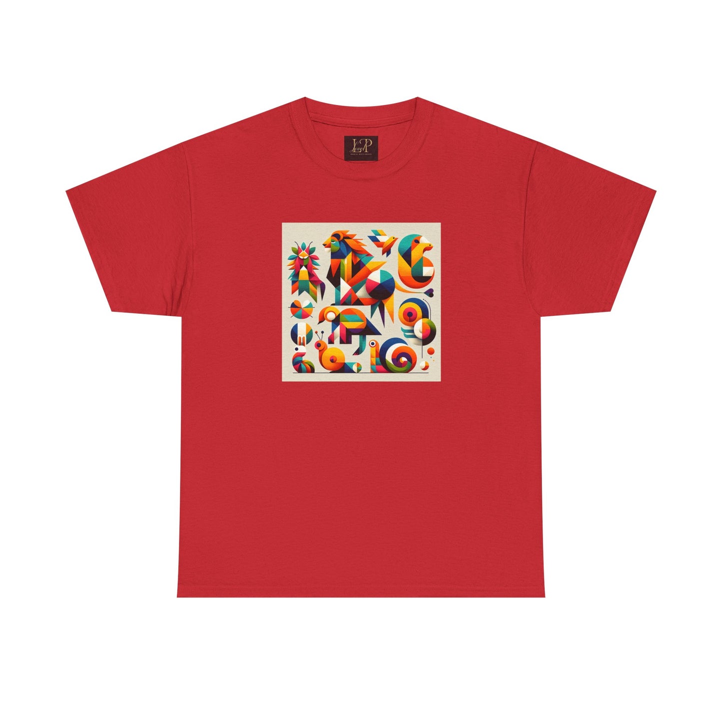 Vibrant Unisex Heavy Cotton Tee - Colorful Abstract Design