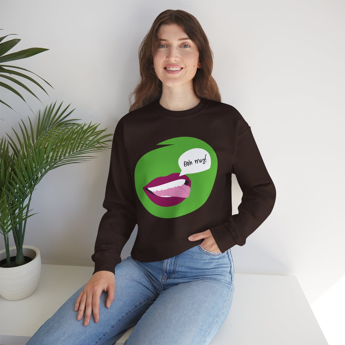 Playful 'Oh My!' Graphic Unisex Crewneck Sweatshirt