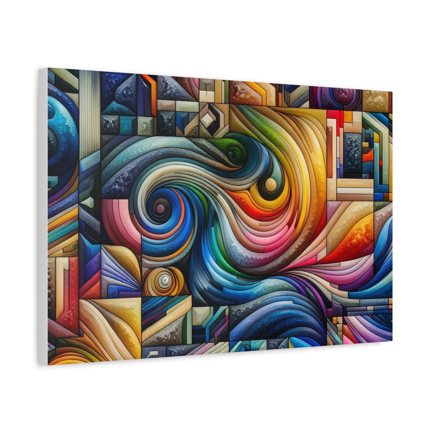 Vibrant Abstract Swirl Matte Canvas Art - Colorful Home Decor