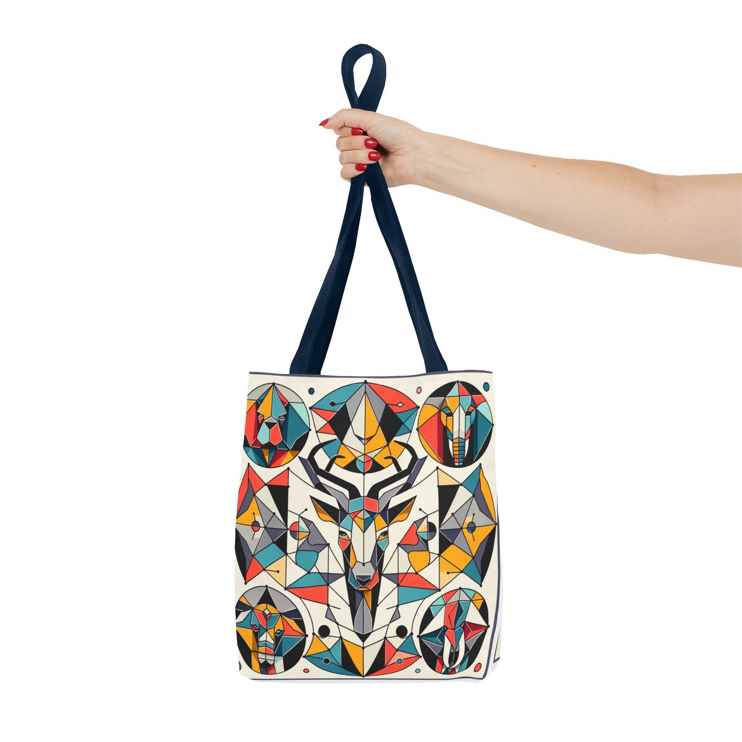 Colorful Geometric Animal Tote Bag - Eco-Friendly & Stylish