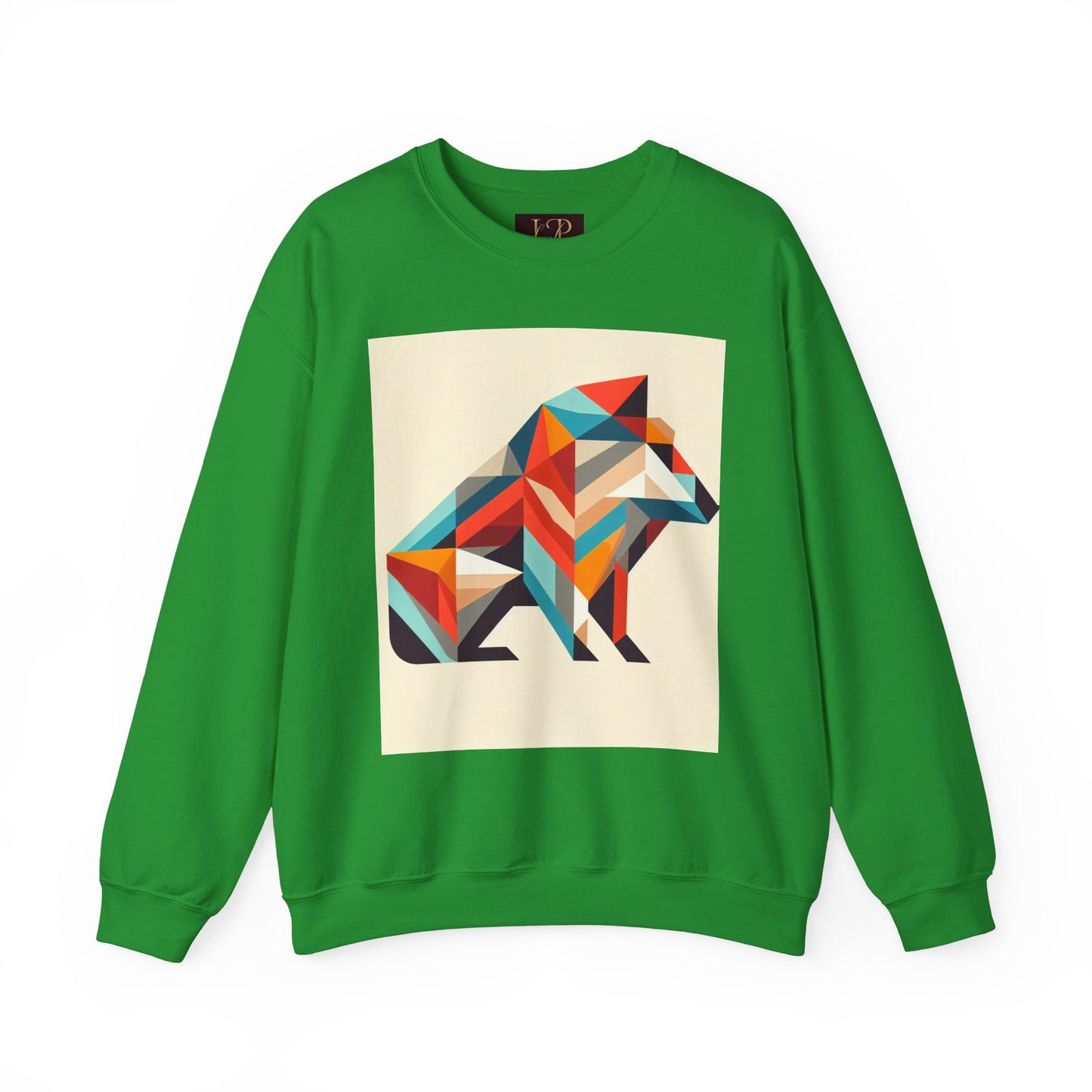 Geometric Wolf Crewneck Sweatshirt - Inspirational Quote Apparel