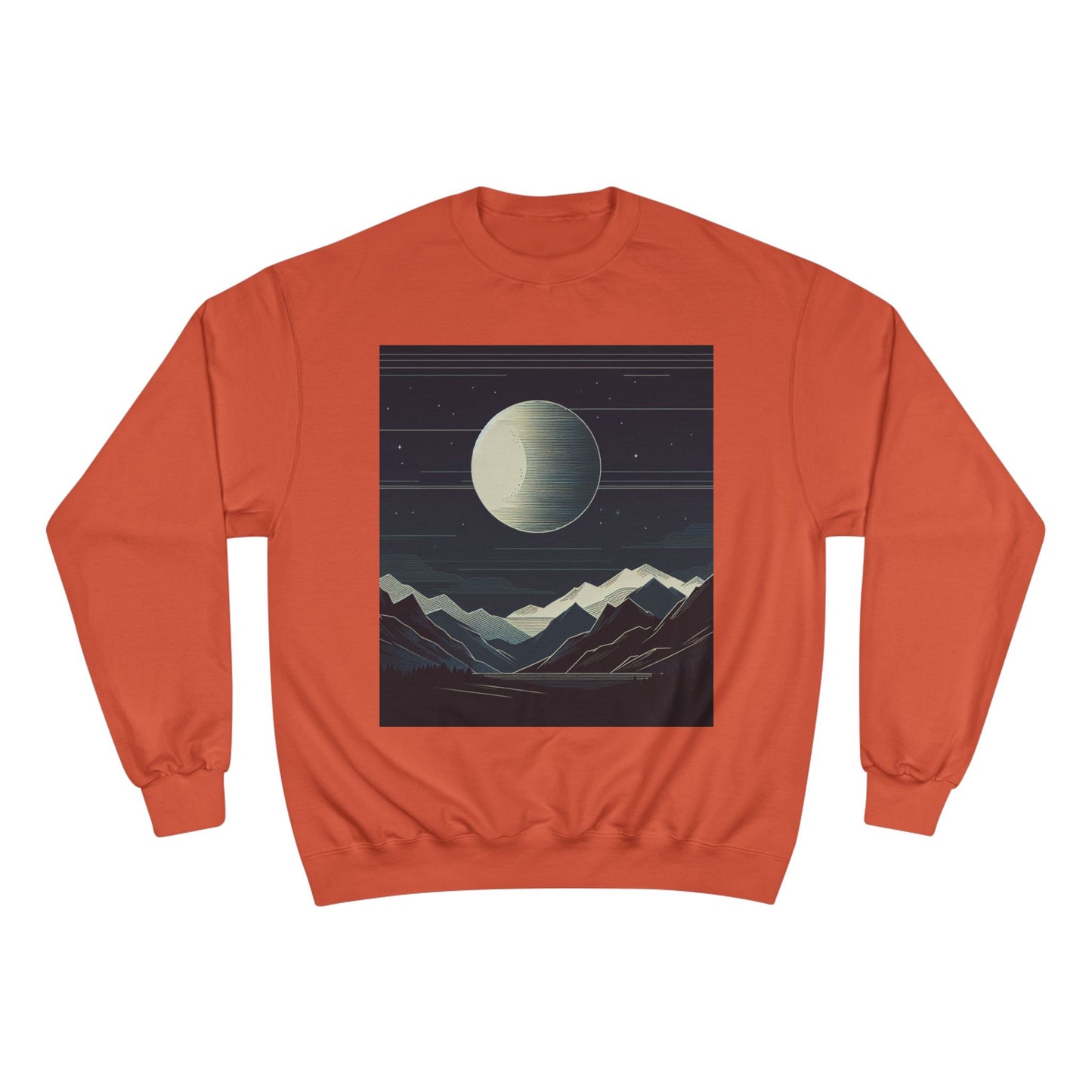 Celestial Mountains Champion Sweatshirt - Cozy Night Sky Design