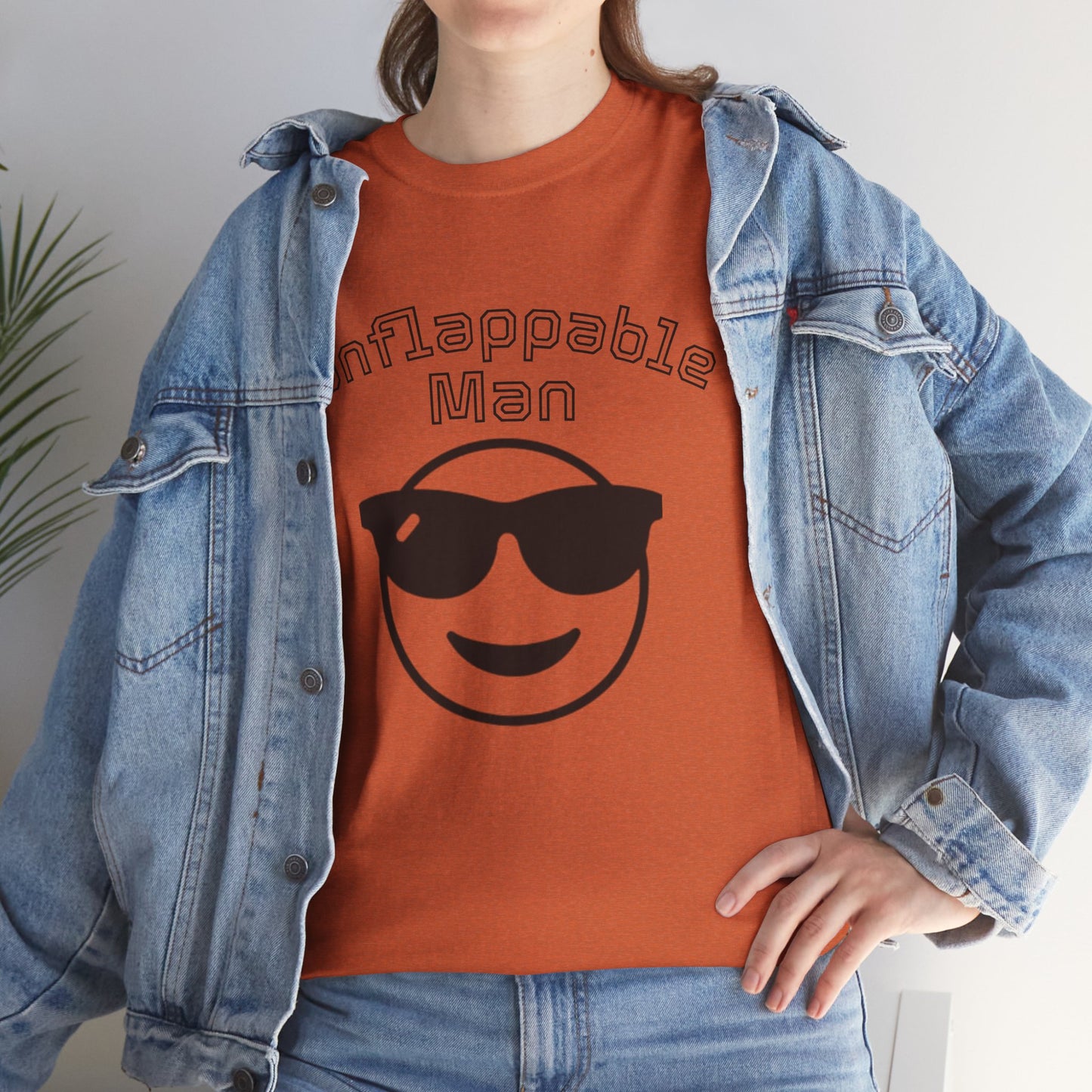 Unflappable Man Unisex Heavy Cotton Tee, Cool Graphic T-Shirt for Men, Perfect Gift for Birthdays, Casual Wear, Outdoor Activities