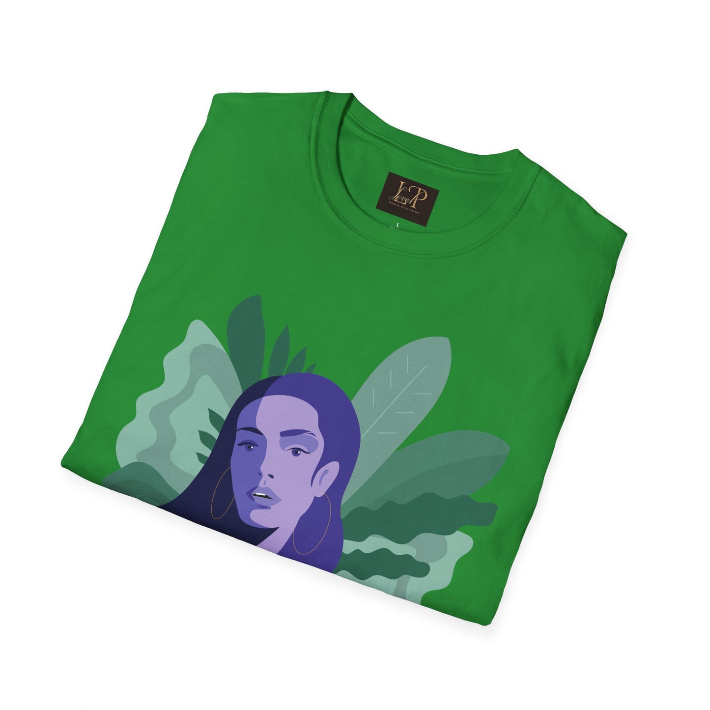 Chic Botanical Portrait T-Shirt for Nature Lovers