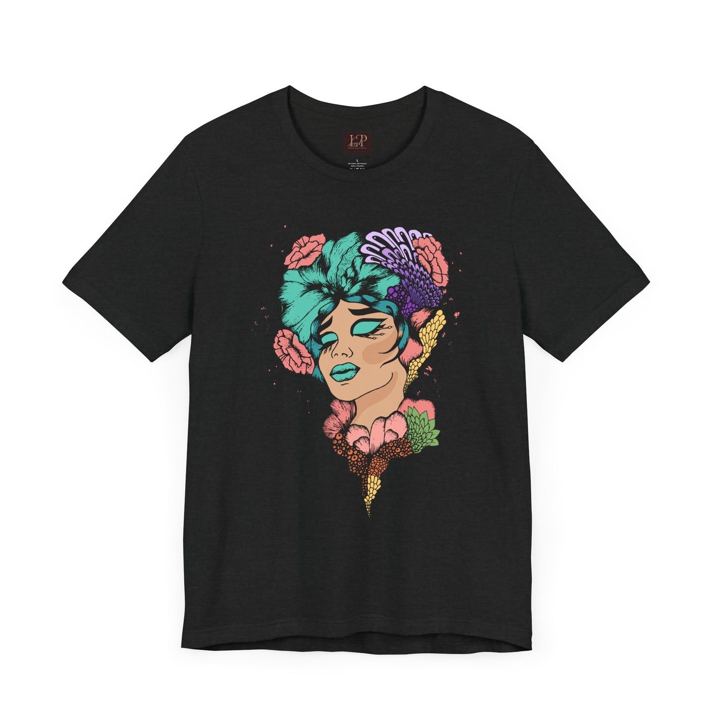 Artistic Floral Unisex Tee with Vibrant Design