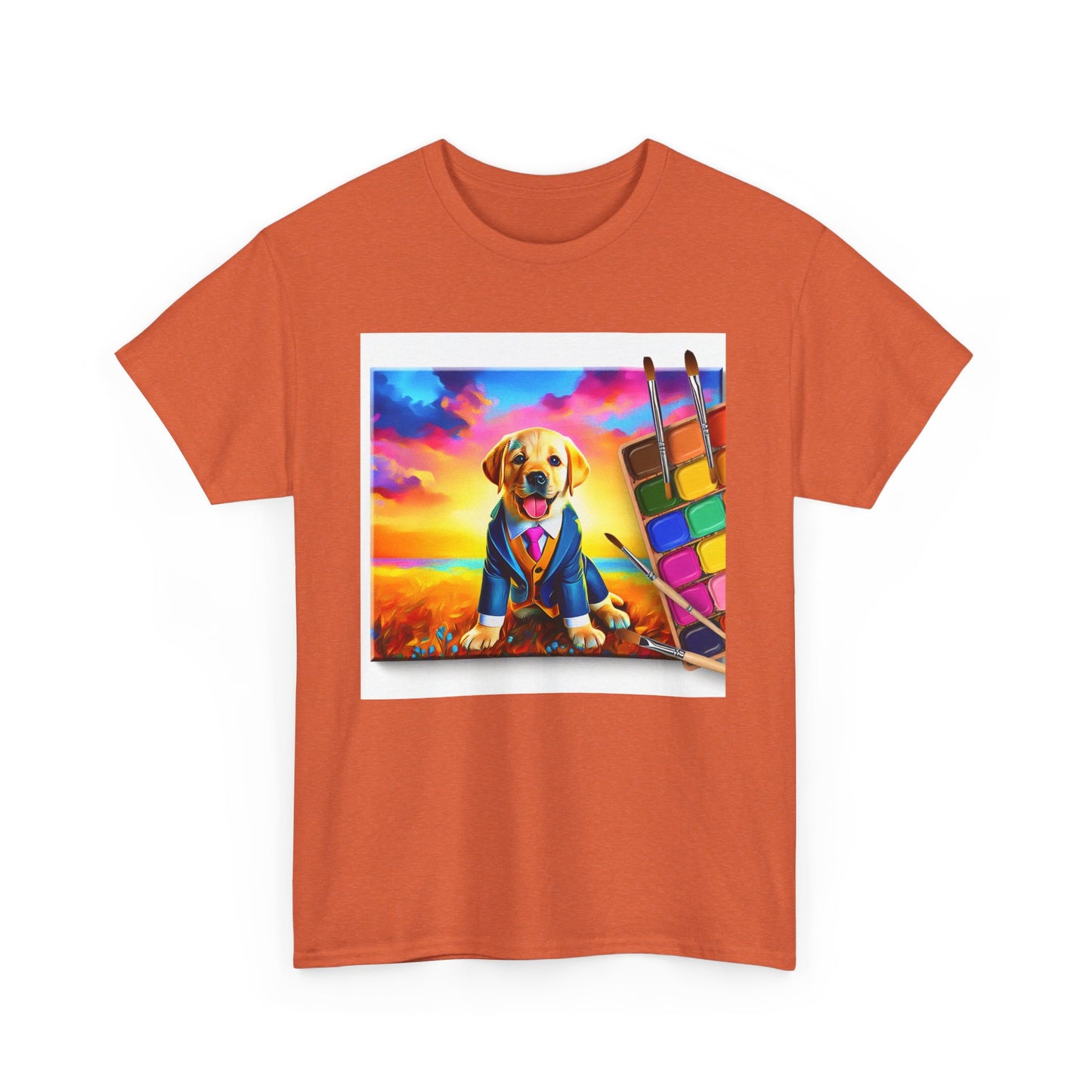 Playful Dog Art Unisex Heavy Cotton Tee